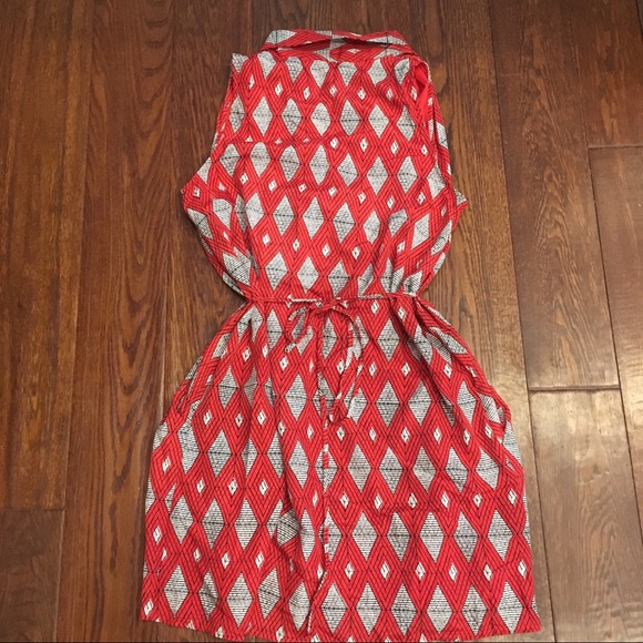 Collective Concepts - Red geometrical Shirt Dress - Picture 3 of 6